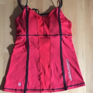 Rebook Lesmills Bodypump red and black thank top